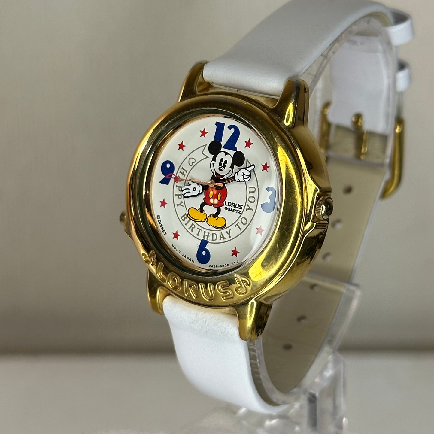 Reloj Lorus by SEIKO Disney Mickey Mouse V421-0200 Musical “Birthday” Año 1990 Impecable