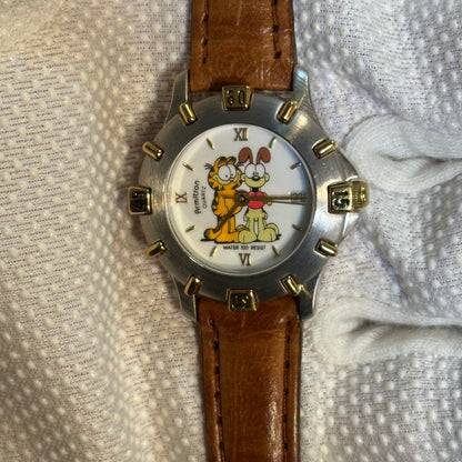 Reloj Armitron de Garfield y Odie Año 1994 Mujer Máquina Suiza Pulsera Original