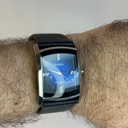 Reloj de hombre Armitron Dial azul degradé con cristales Elab. en 2009 NeoVintage