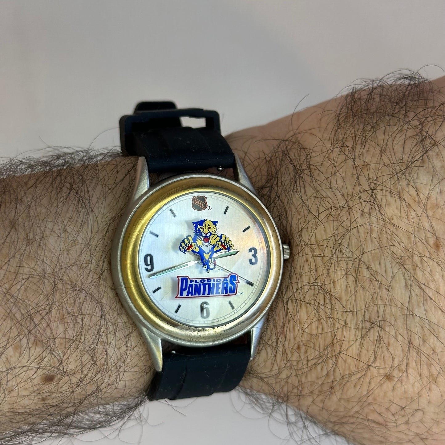 Reloj Fossil Florida Panthers Edición Limitada Numerada Año 1995 Pantera impresa en cristal