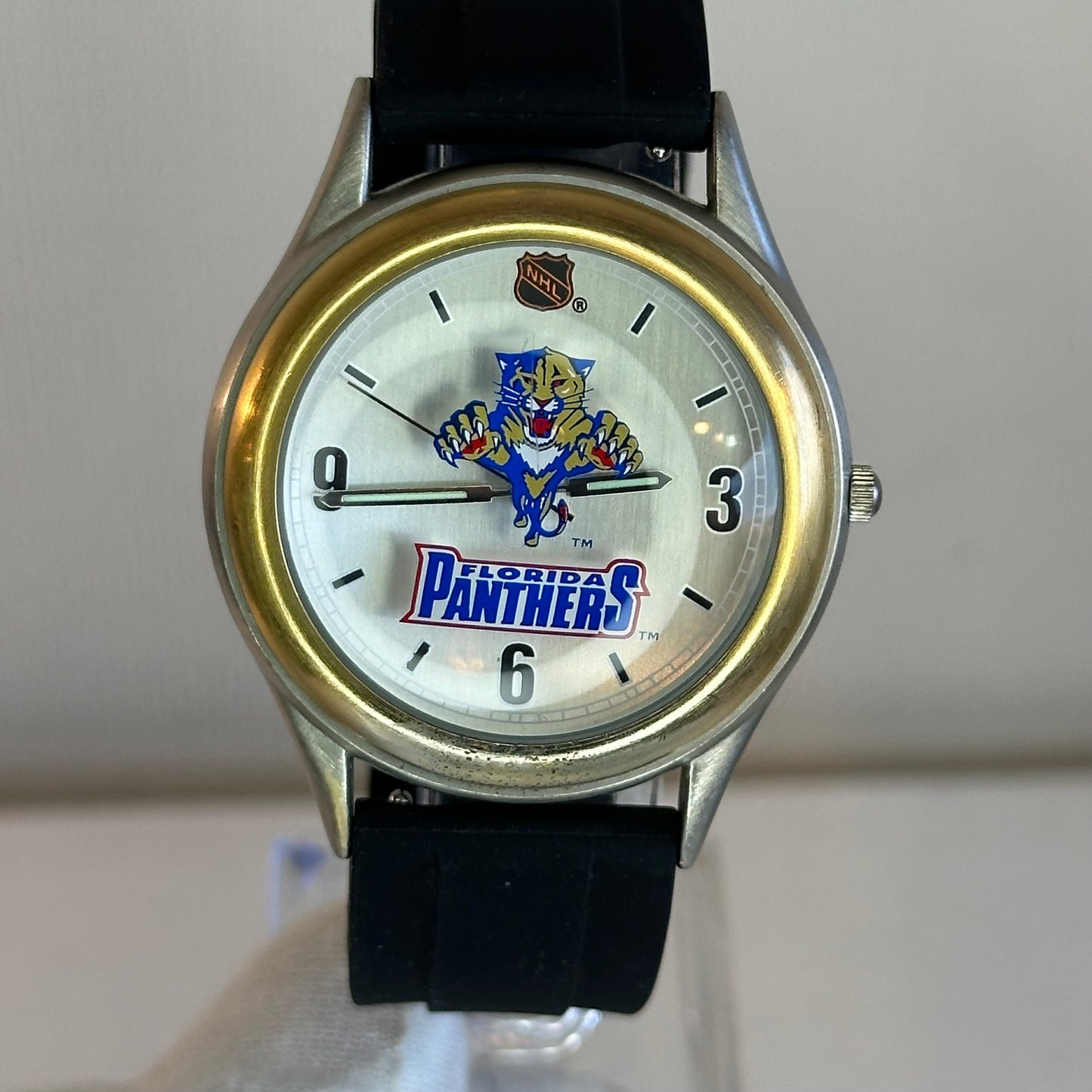 Reloj Fossil Florida Panthers Edición Limitada Numerada Año 1995 Pantera impresa en cristal