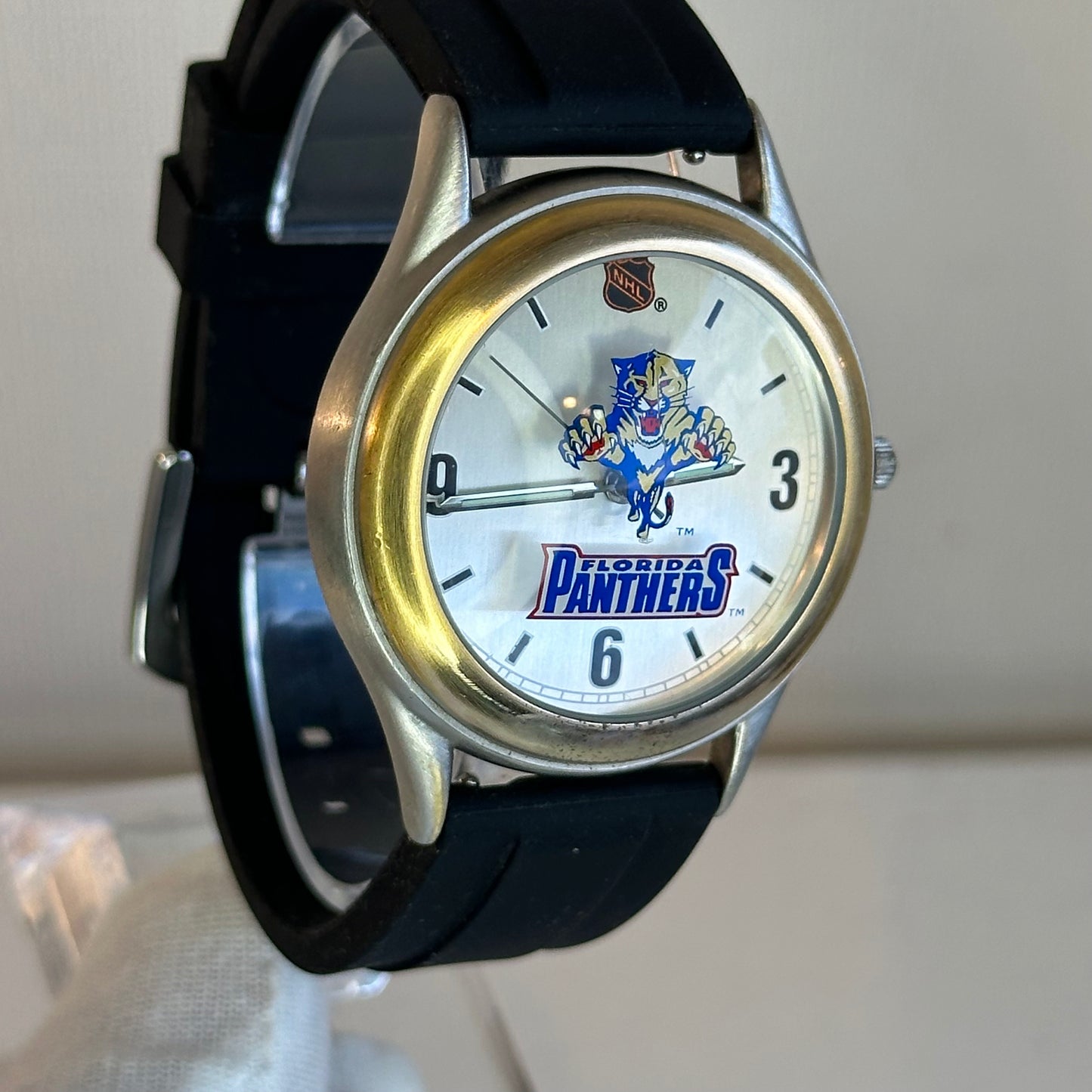 Reloj Fossil Florida Panthers Edición Limitada Numerada Año 1995 Pantera impresa en cristal