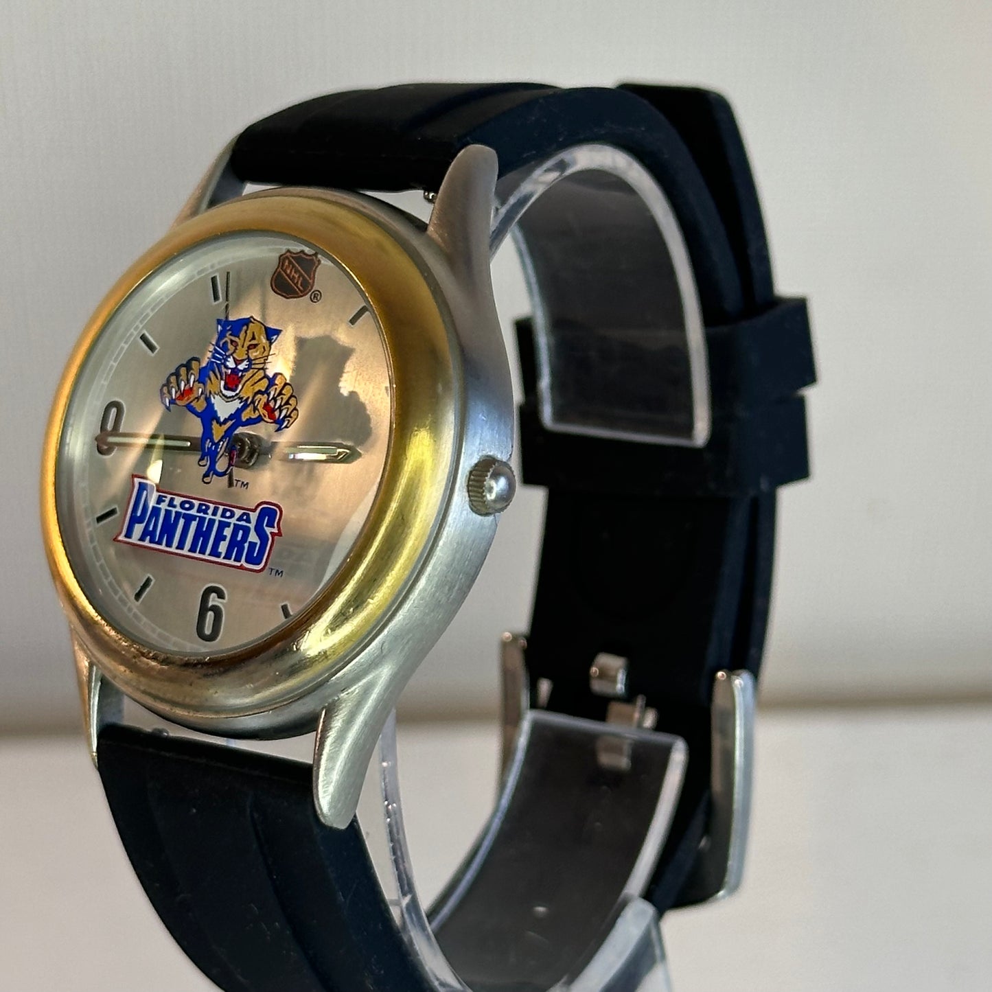 Reloj Fossil Florida Panthers Edición Limitada Numerada Año 1995 Pantera impresa en cristal
