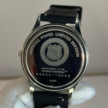Reloj Fossil Florida Panthers Edición Limitada Numerada Año 1995 Pantera impresa en cristal