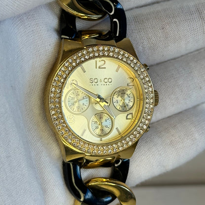 Reloj de mujer grande SO&CO New York SoHo Multifunción Año 2011 Maximalista