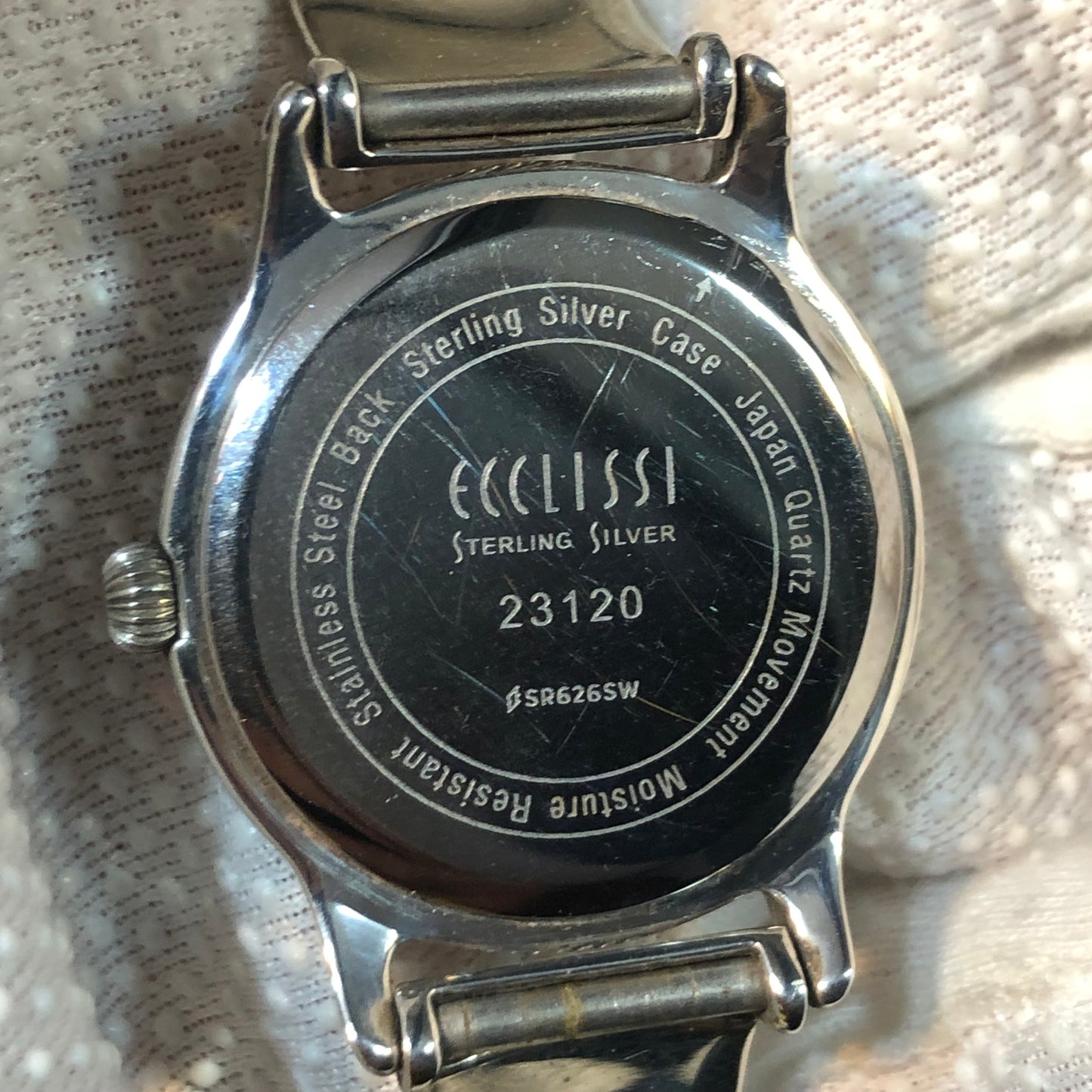 Reloj Ecclissi Mujer Año 2001 Plata 925 Correa Cuero Y Plata