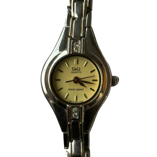 Reloj joya Q&Q G957-400 HWD brazalete integrado Años 2000s Impecable