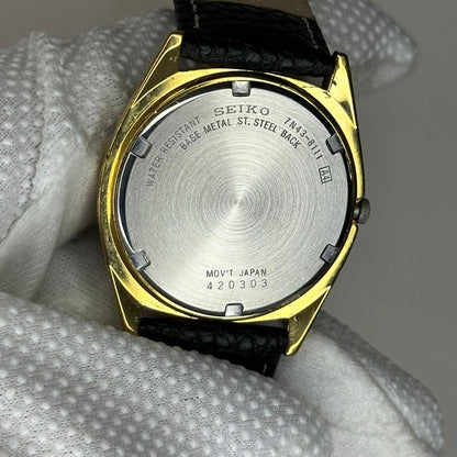 Reloj Seiko 7N43-8111 President Style Febrero 1994 Day-Date Negro 36mm