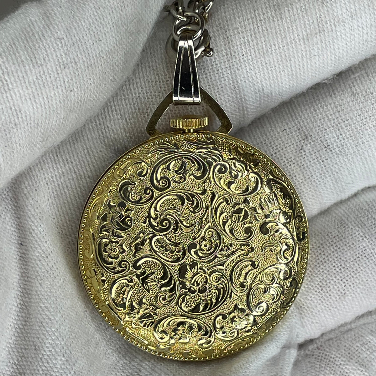 Reloj Colgante A Cuerda Lucerne SUIZO Azul y Dorado Elab. en 1970 Revival Art Déco - fotografía 3