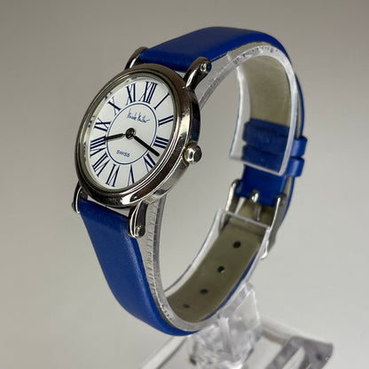 Reloj de mujer SUIZO Nicole Miller Time Flies Año 1993 Roman Blue Dial Inspiración neoclásica - fotografía 7