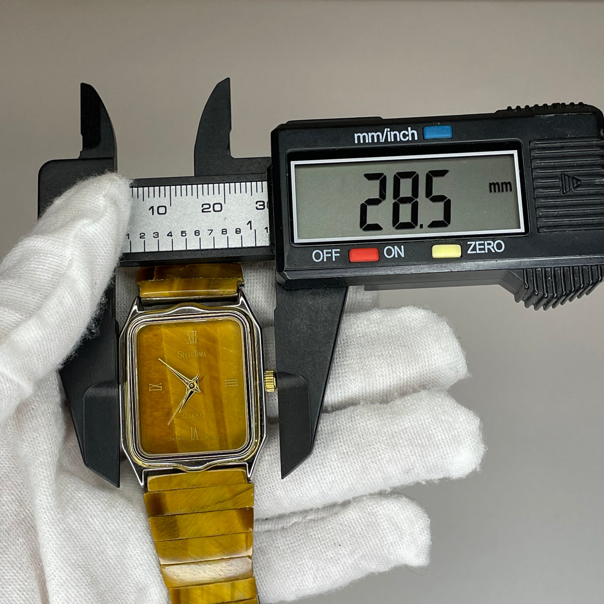 Reloj joya de mujer SelectTime 1988 Resina veteada estilo ojo de tigre Impecable - fotografía 4