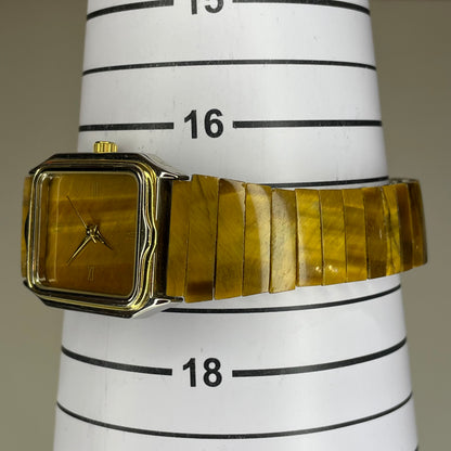 Reloj joya de mujer SelectTime 1988 Resina veteada estilo ojo de tigre Impecable - fotografía 5