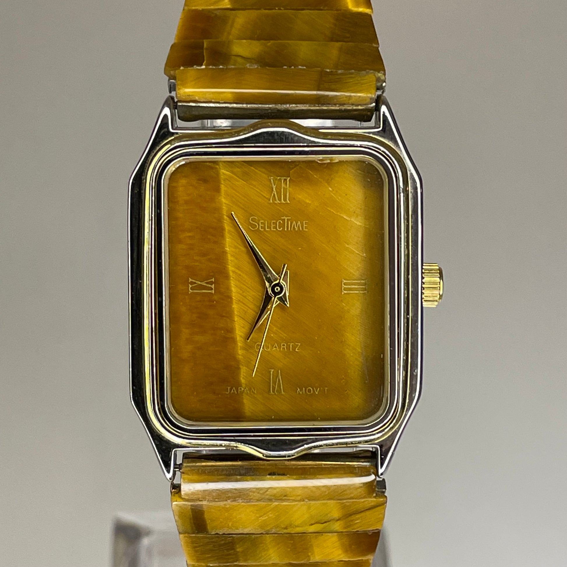 Reloj joya de mujer SelectTime 1988 Resina veteada estilo ojo de tigre Impecable - fotografía 9