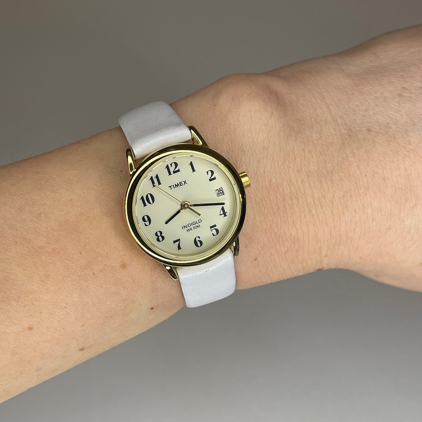 Reloj de mujer Timex Easy Reader Date INDIGLO Año 2002 Pulsera blanca nueva - fotografía 6