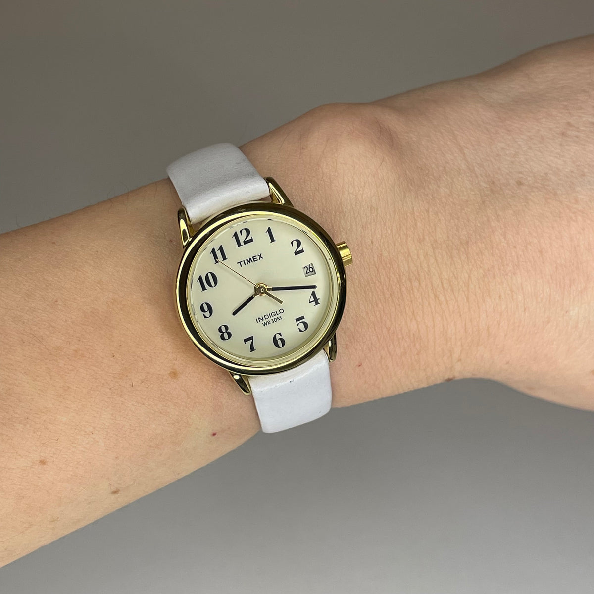 Reloj de mujer Timex Easy Reader Date INDIGLO Año 2002 Pulsera blanca nueva - fotografía 6