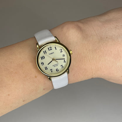 Reloj de mujer Timex Easy Reader Date INDIGLO Año 2002 Pulsera blanca nueva - fotografía 6