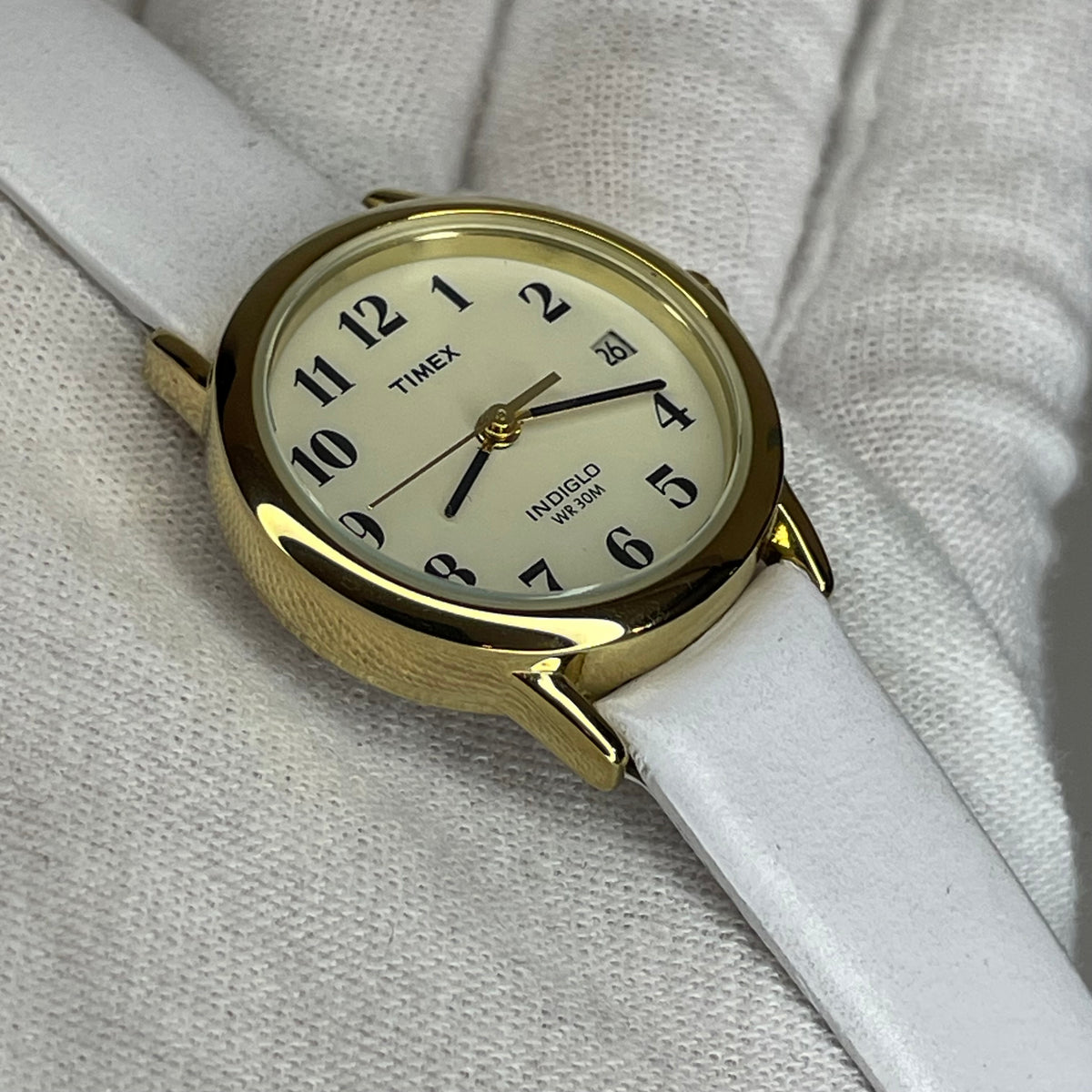 Reloj de mujer Timex Easy Reader Date INDIGLO Año 2002 Pulsera blanca nueva - fotografía 2