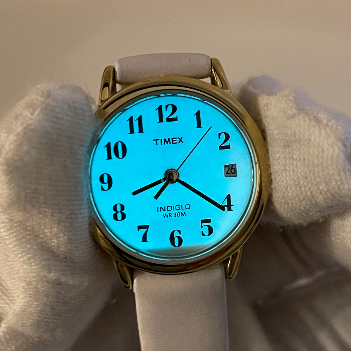 Reloj de mujer Timex Easy Reader Date INDIGLO Año 2002 Pulsera blanca nueva - fotografía 9
