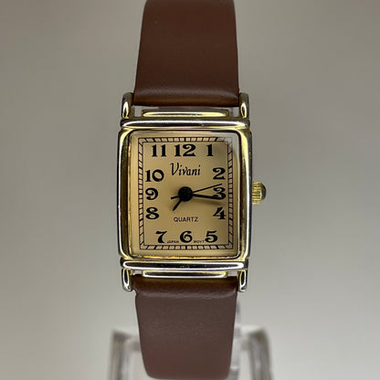 Reloj de mujer Vivani 1990 Tonalidad Ámbar Pulsera nueva Funciona perfecto Art Déco reinterpretado - fotografía 7
