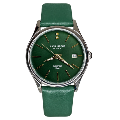 Reloj Akribos XXIV Mujer AK879GN Diamond Dial verde Año 2017 Escaso Pulsera original — imagen 1