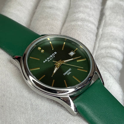 Reloj Akribos XXIV Mujer AK879GN Diamond Dial verde Año 2017 Escaso Pulsera original — imagen 10