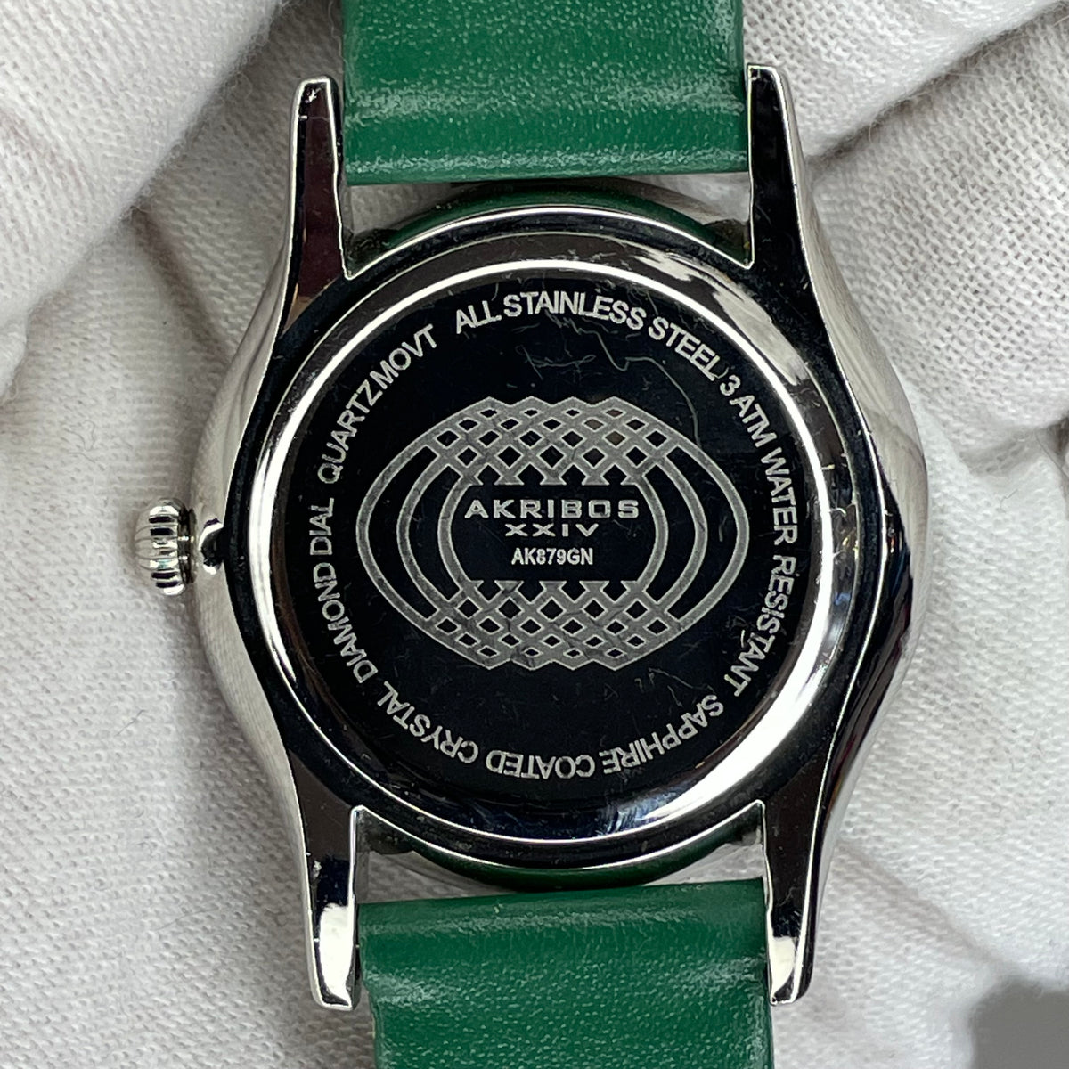 Reloj Akribos XXIV Mujer AK879GN Diamond Dial verde Año 2017 Escaso Pulsera original — imagen 8