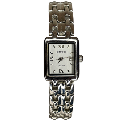 Reloj Joya Rumours Rectangular Plateado con brazalete geométrico Año 2001 JAPAN MOVT — imagen 1