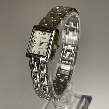 Reloj Joya Rumours Rectangular Plateado con brazalete geométrico Año 2001 JAPAN MOVT — imagen 3