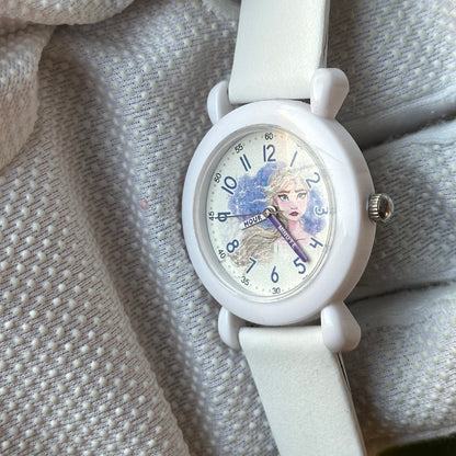Disney Elsa Frozen con Pulsera Blanca Nueva de Eco Cuero Año 2020 JAPAN MOVT - foto 3