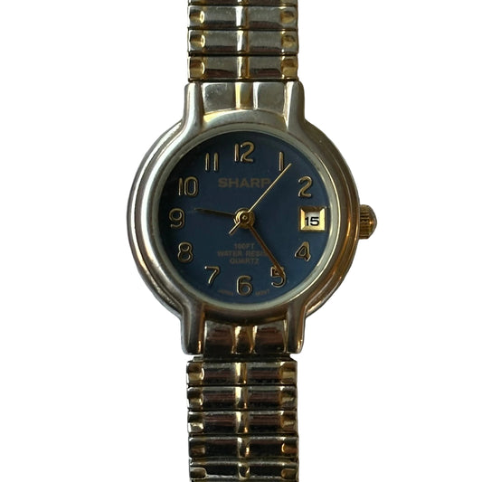 Reloj de mujer Sharp SHP116 azul con brazalete expansible bicolor – Año 1998 - foto 1