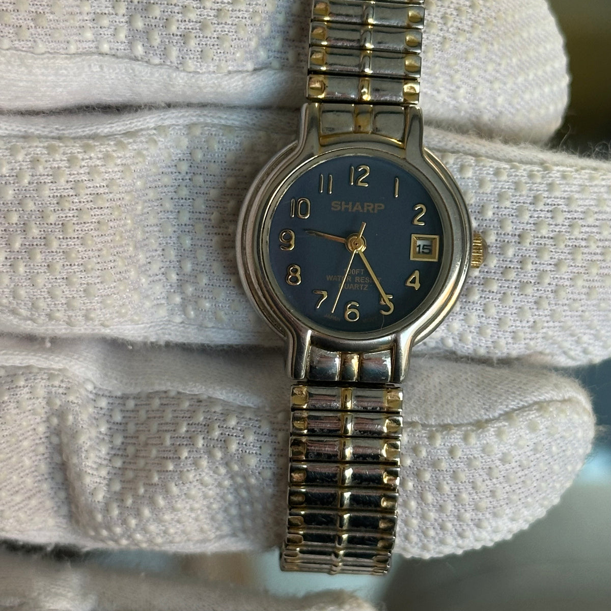 Reloj de mujer Sharp SHP116 azul con brazalete expansible bicolor – Año 1998 - foto 5