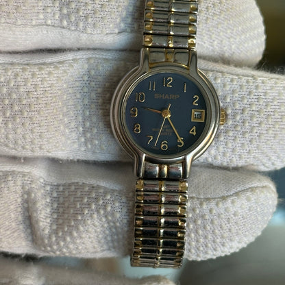 Reloj de mujer Sharp SHP116 azul con brazalete expansible bicolor – Año 1998 - foto 5