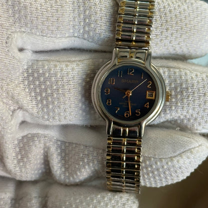 Reloj de mujer Sharp SHP116 azul con brazalete expansible bicolor – Año 1998 - foto 9