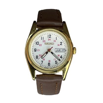 Reloj SEIKO Mujer 7N83-0011 Dorado Calendario ING/ESP Escala 24 horas Elab. Junio de 1993