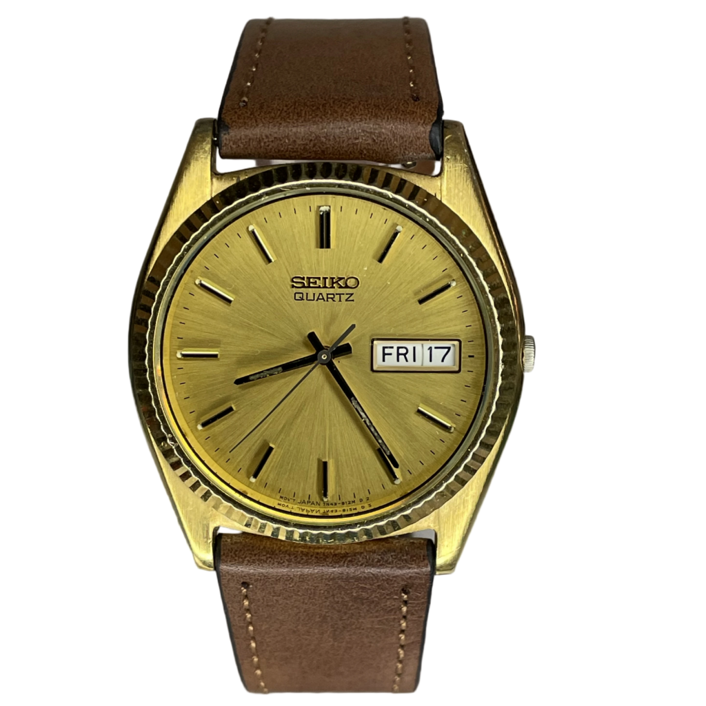 Reloj Seiko Quartz 7N43-8111 Dorado Hombre Elab. en Enero de 1995 Impecable