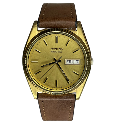 Reloj Seiko Quartz 7N43-8111 Dorado Hombre Elab. en Enero de 1995 Impecable