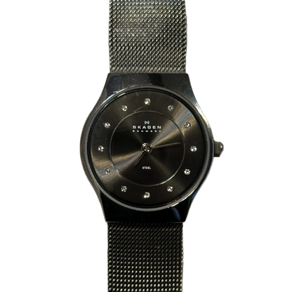 Reloj Skagen 233XSSTM Mujer Gris Antracita con Cristales y Malla Milanesa Año 2010