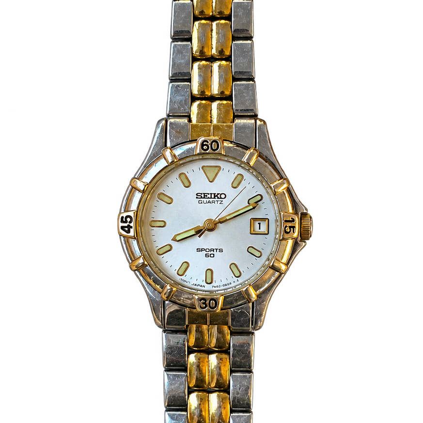 Seiko Sports 50 7N82-0261 — portada transparente