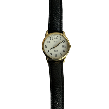 Timex Hombre Easy Reader Dorado Indiglo y Calendario Año 2007 Impecable — portada