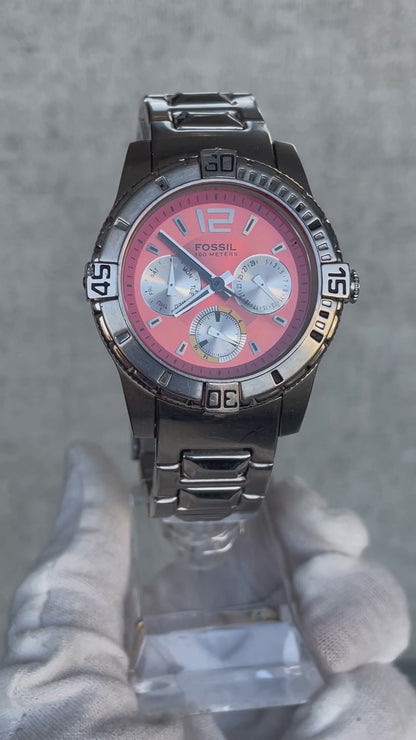 Reloj Fossil Mujer Año 2007 Naranjo Luminoso Diver Urbano