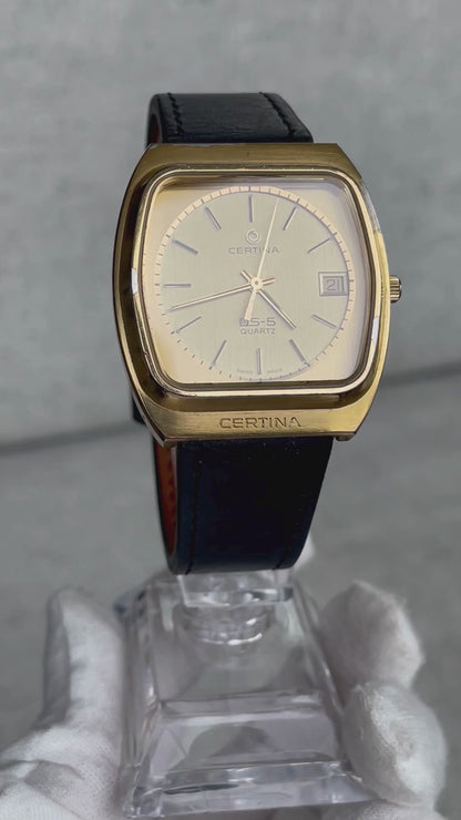 Reloj Certina Ds-5 Zafiro Hombre Años 80´s Quartz Dorado