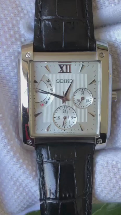 Reloj Seiko Multifunción Hombre Año 2006 Rectangular Japonés