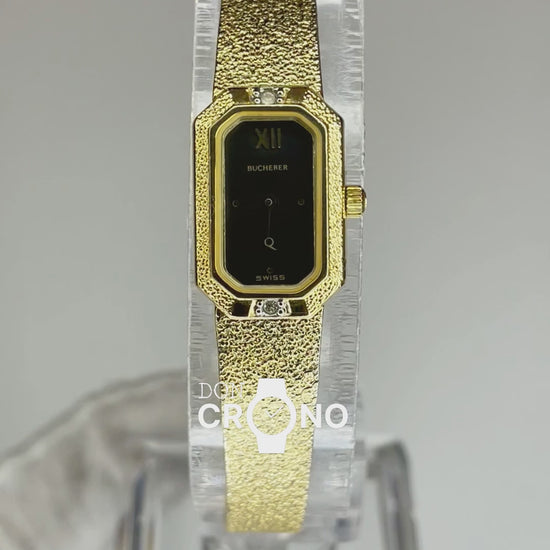 Reloj Joya BUCHERER Chapado Oro de 5 Jewels Año 1982 Marca SUIZA del siglo XIX ÚNICO