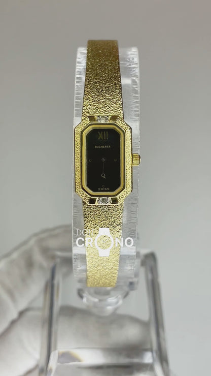 Reloj Joya BUCHERER Chapado Oro de 5 Jewels Año 1982 Marca SUIZA del siglo XIX ÚNICO