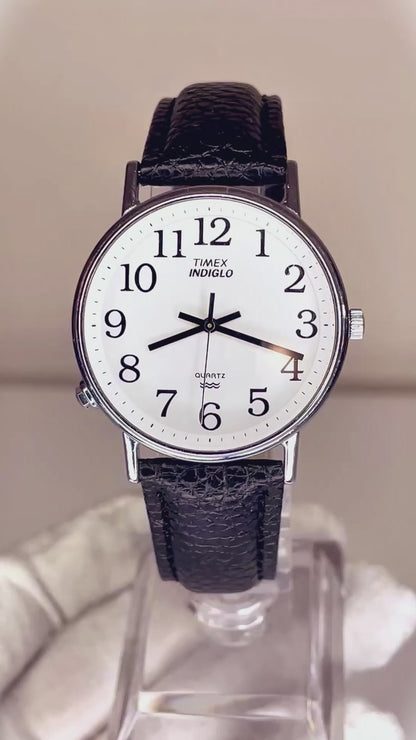 Reloj Timex Easy Reader Indiglo "DD" 1996 Iluminación a las 8  ESCASO 36 mm