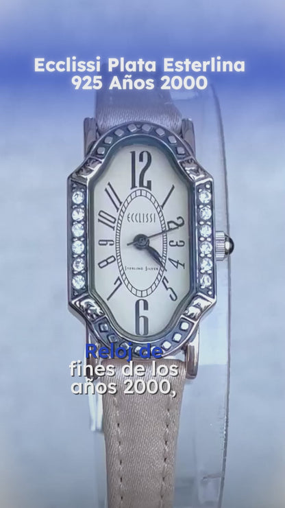 Reloj Ecclissi Mujer 2000s Plata Esterlina 925 Art Deco Raro