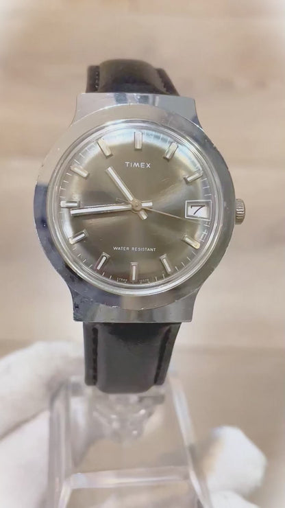 Reloj TIMEX Mecánico Hombre 1979 Dial Gris Sunburst 38mm ÚNICO