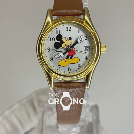 Reloj Disney Mickey Mouse MC 0076 con brazos indicadores y fechador Año 1998 Un clásico