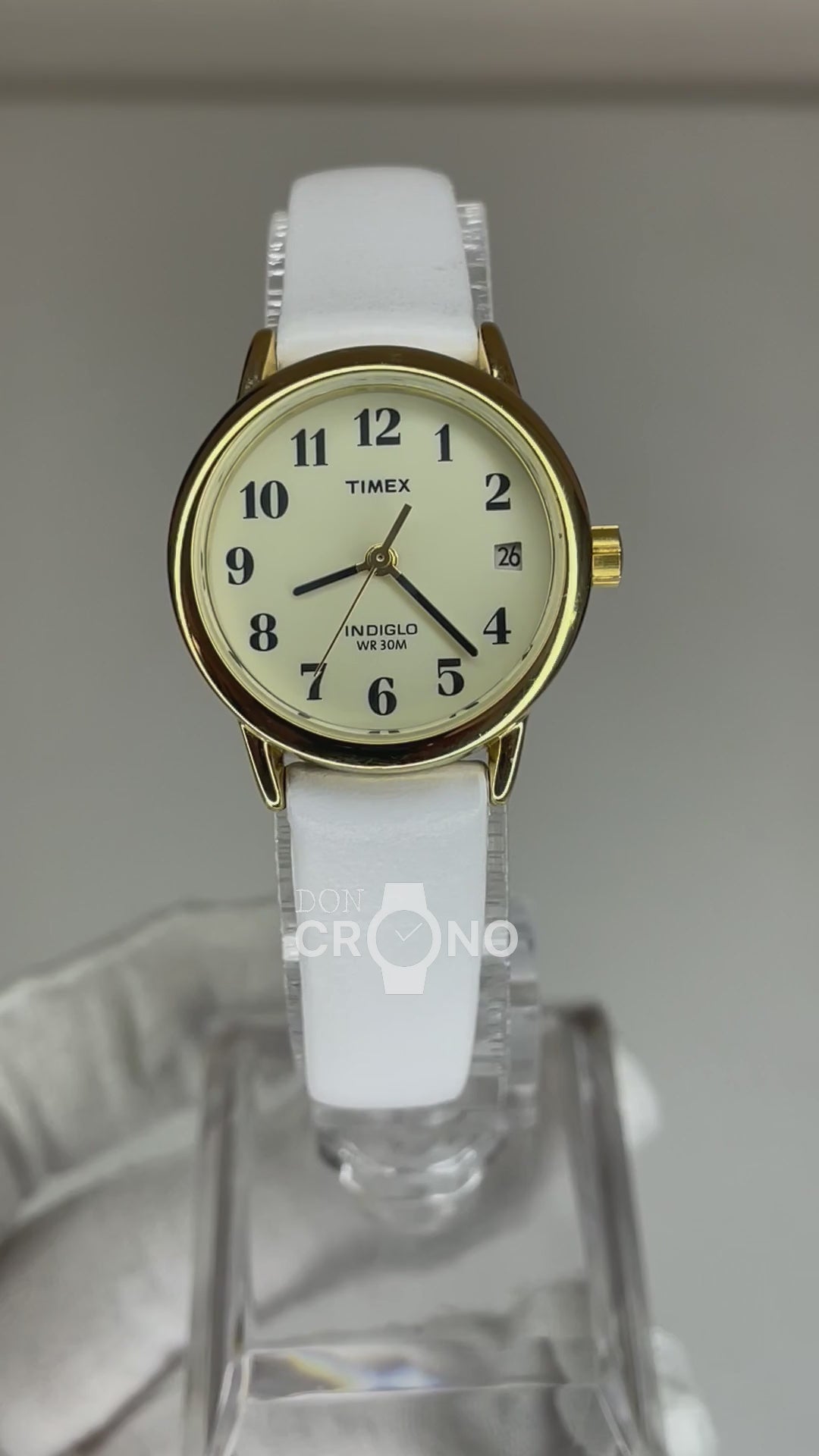 Reloj de mujer Timex Easy Reader Date INDIGLO Año 2002 Pulsera blanca nueva