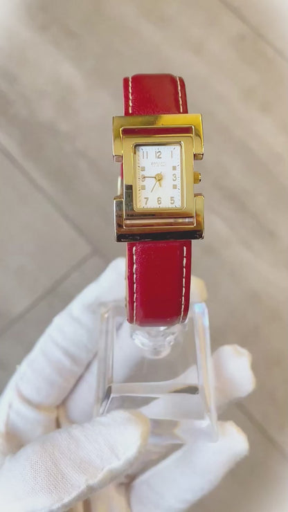 Reloj joya Ecclissi Mujer Año 2002 Rectangular Dorado Mármol Acero